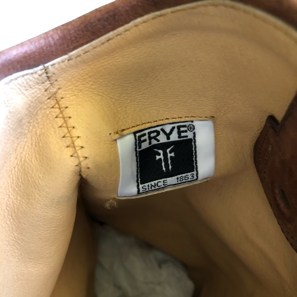 Frye Brown Leather Jackie Heeled High Knee Boots - Picture 12 of 16